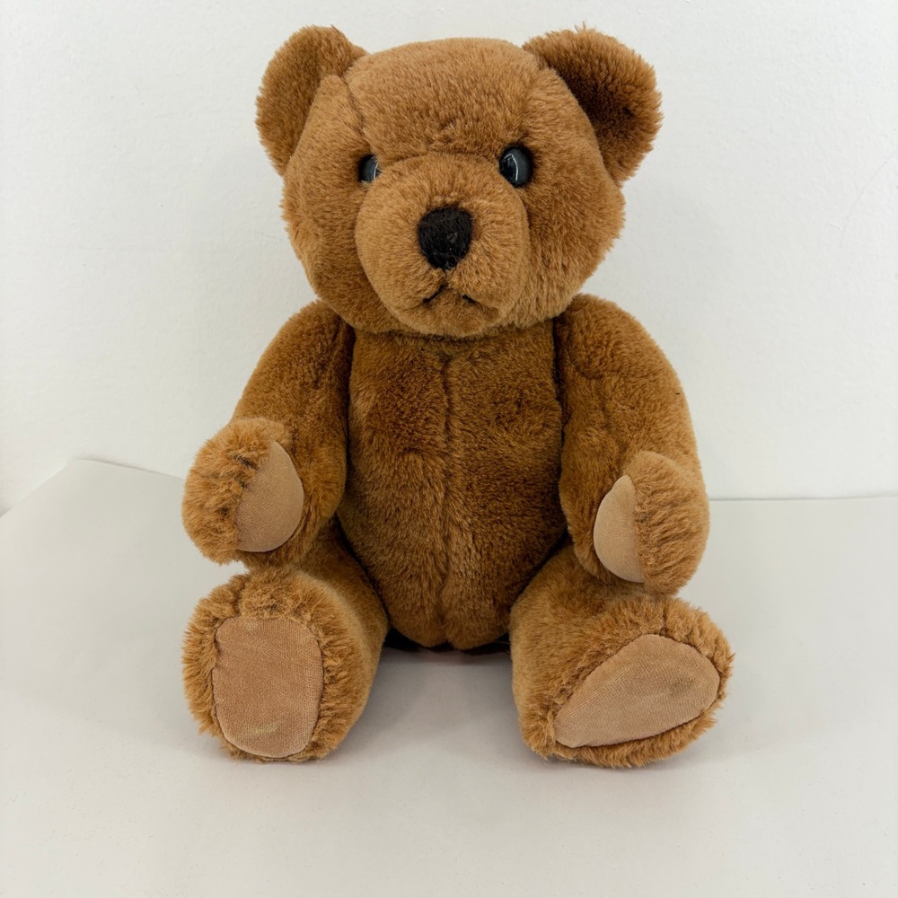 Dakin Jointed Brown Teddy Bear Plush Stuffed Animal 15 inch Vintage 1985 Korea